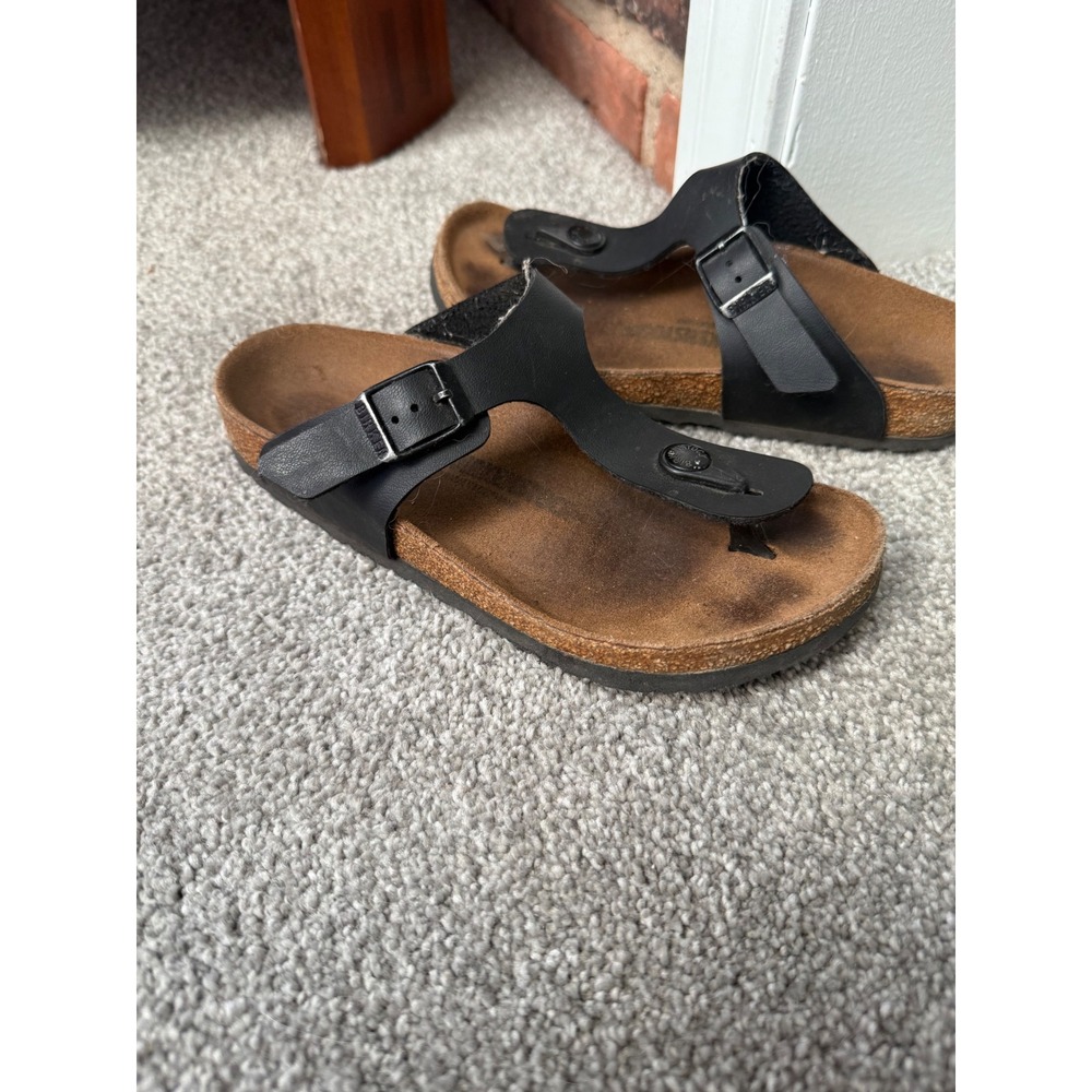 Birkenstock Gizeh Birko-Flor Sandal for Kids, Size 32 Black child 1-1.5